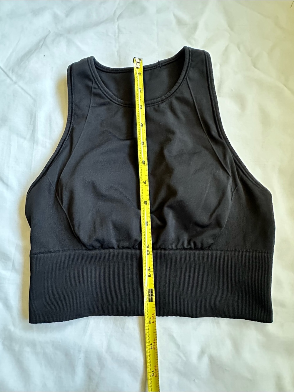 Lululemon Black High-Neck Long Line Sports Bra Cropped bra tank Ebb to TrainSz 4 - Picture 8 of 10